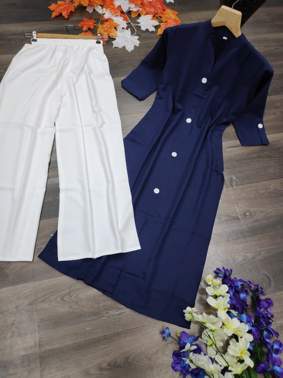 Soothing Off-White Rayon Kurti with Palazzo Set β¨
